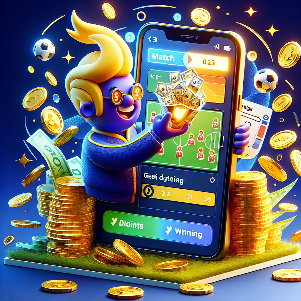 CV9999 Bet themed cartoon character with sports elements and coins